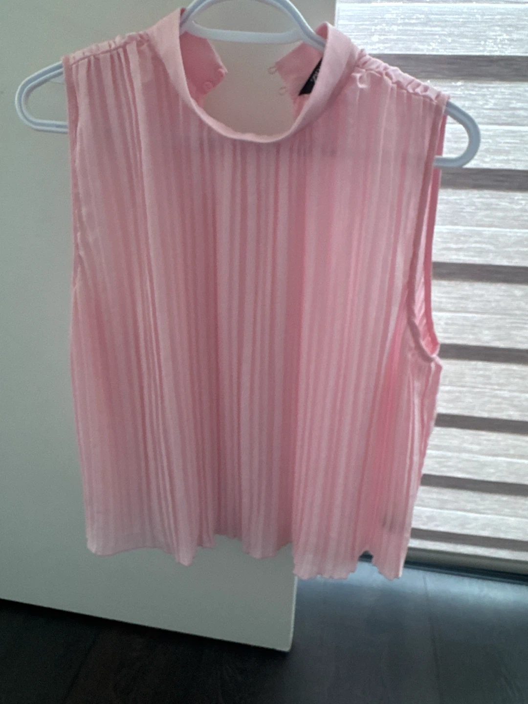 Pink Pleated Sleeveless Top