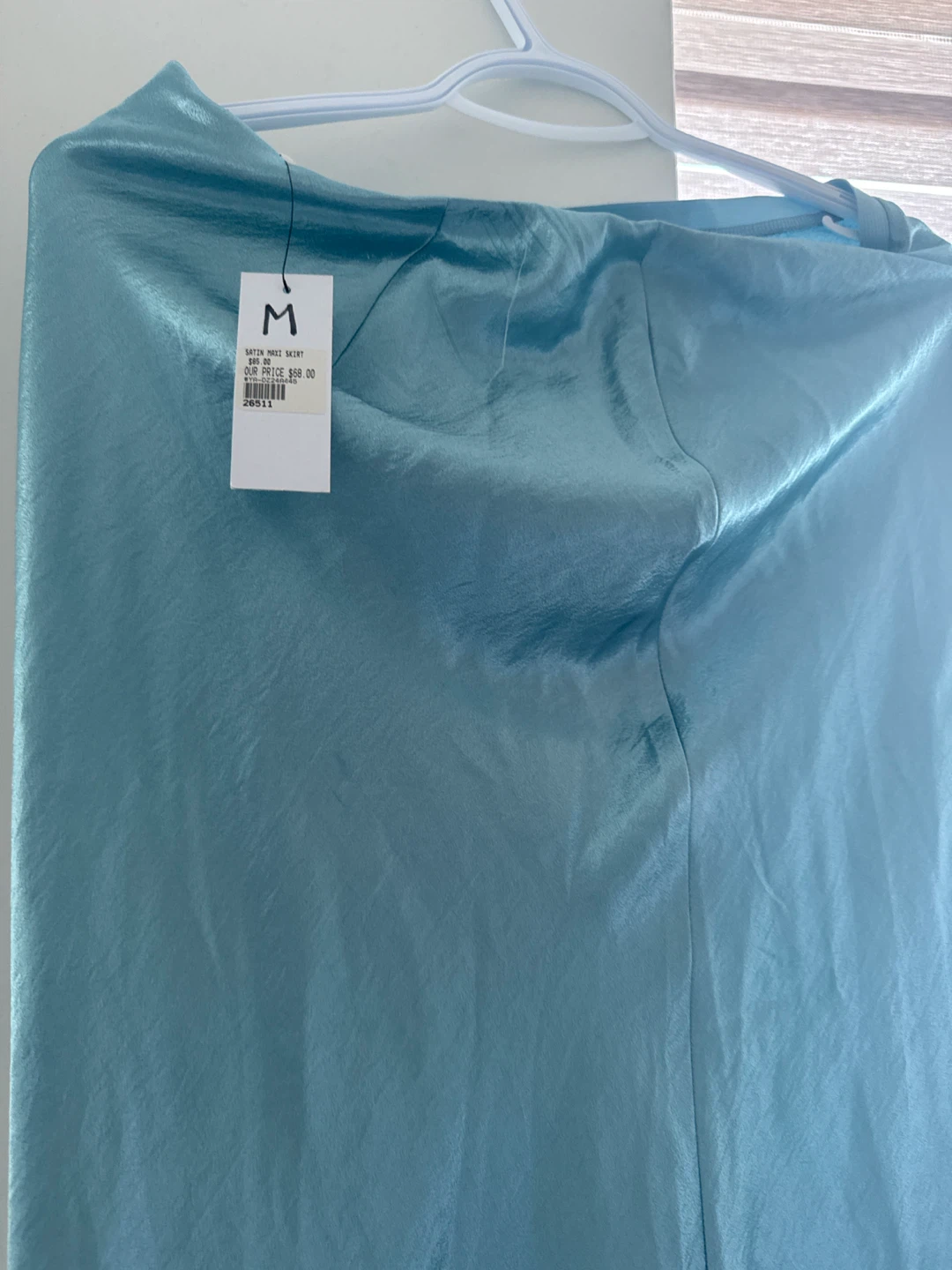 Maison Jules Satin Slip Skirt - Blue - Size M