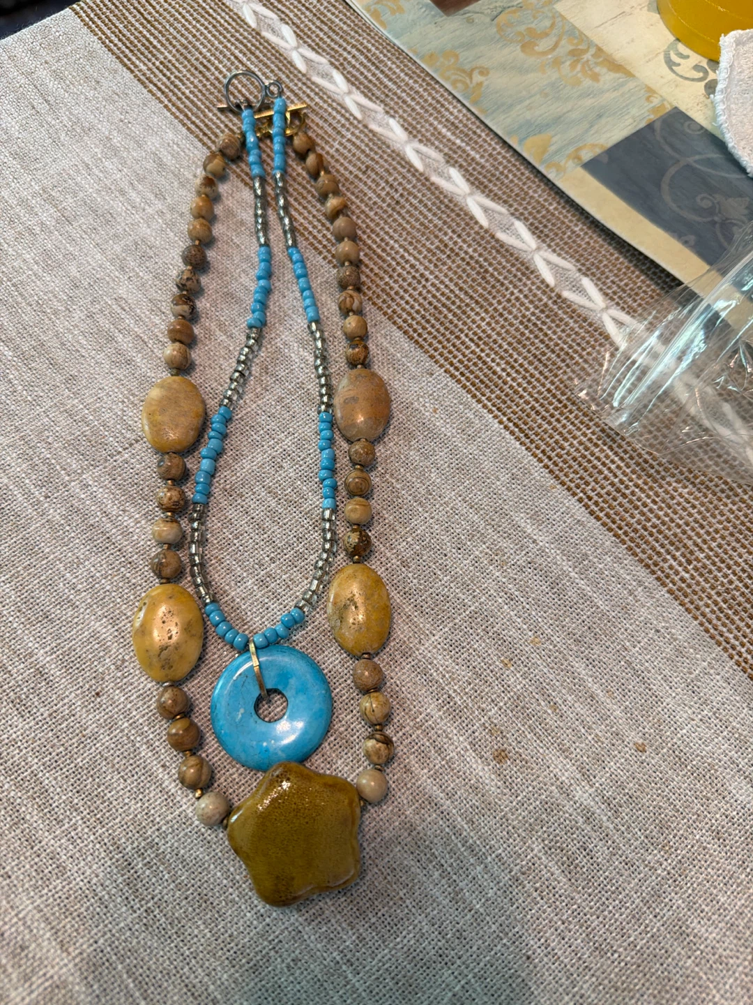Two Beaded Necklaces with Pendants - photo 2