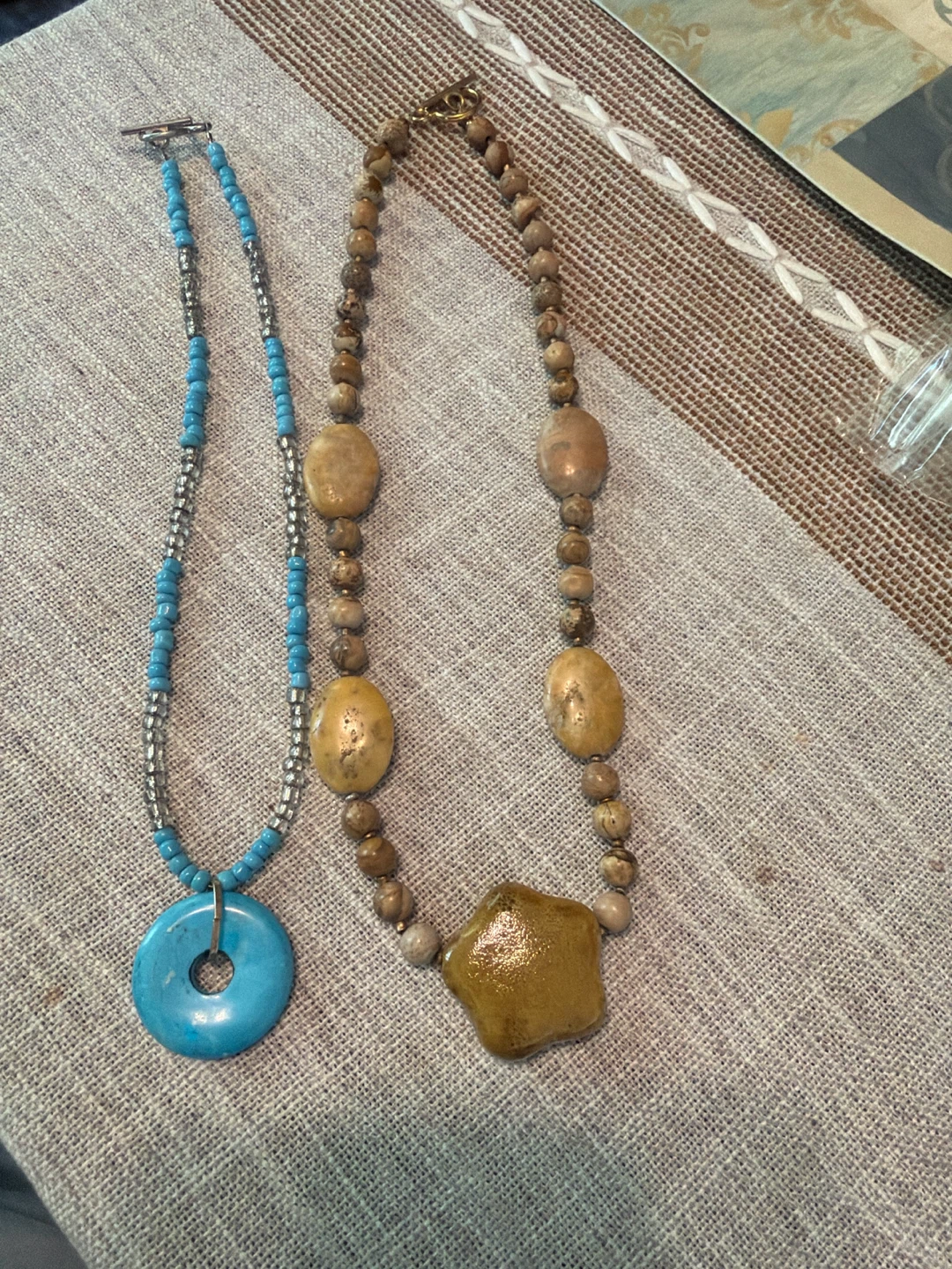 Two Beaded Necklaces with Pendants - photo 3