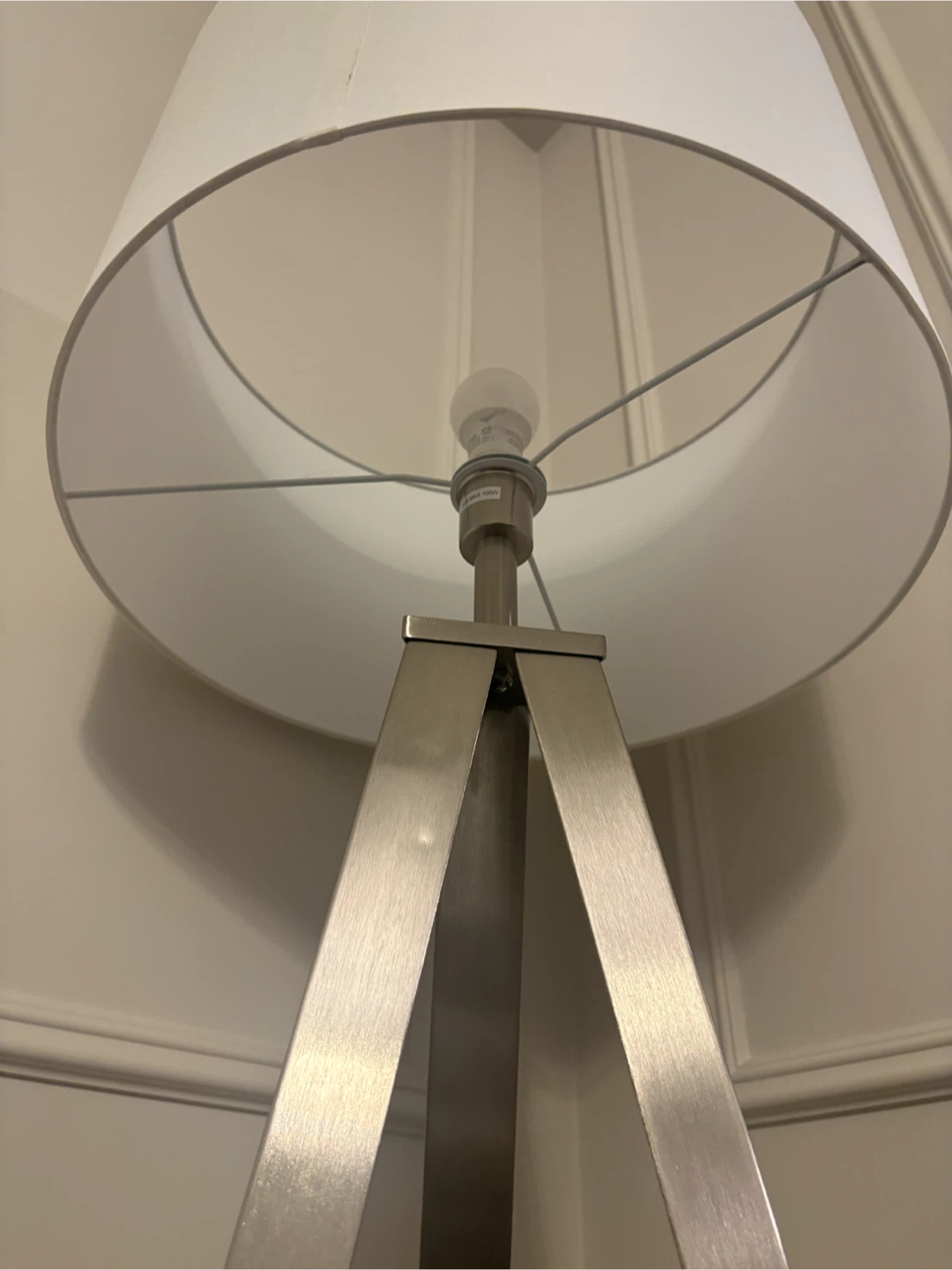 Tripod Floor Lamp with White Drum Shade - photo 2