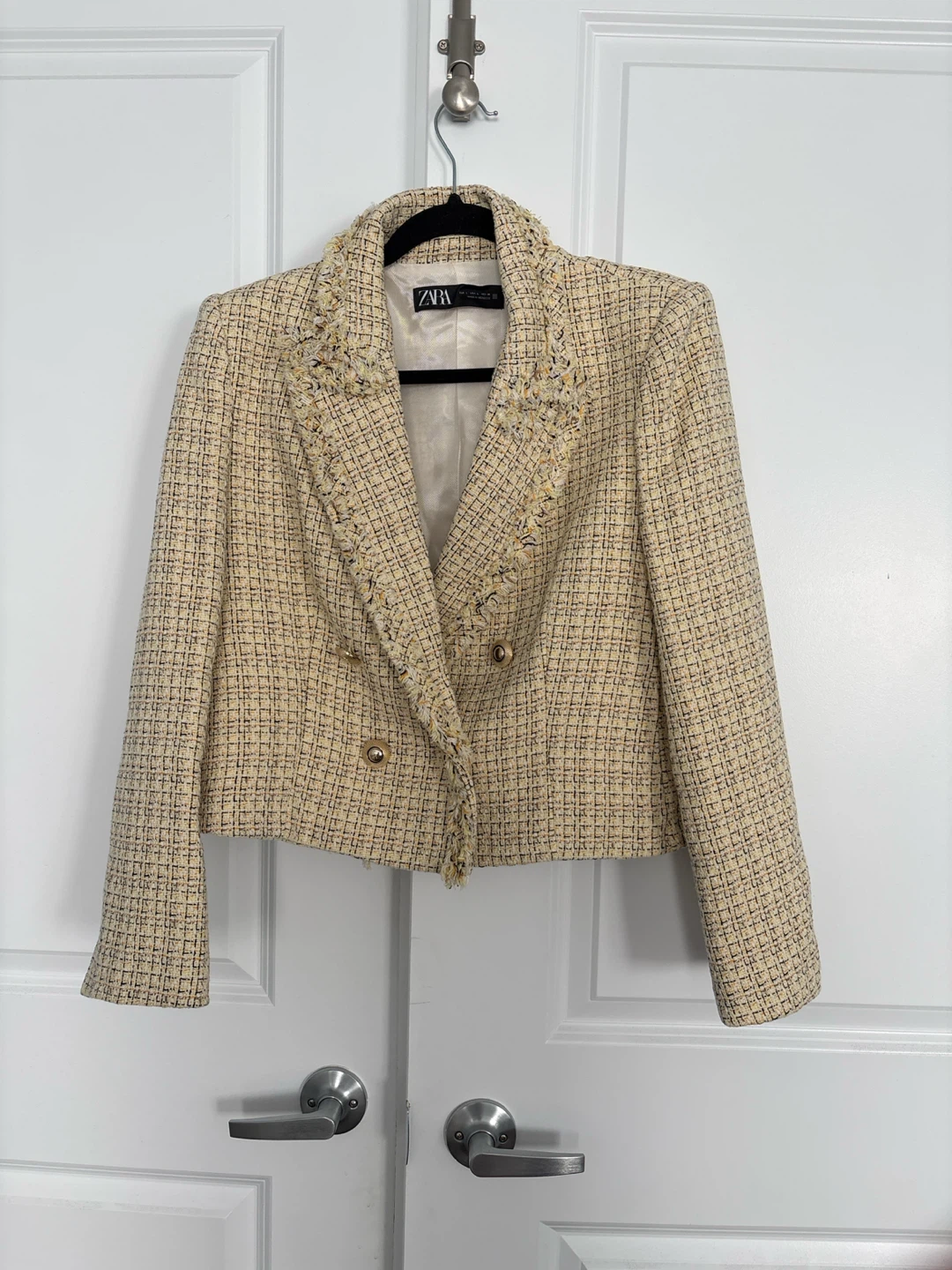 ZARA Tweed Cropped Blazer Jacket