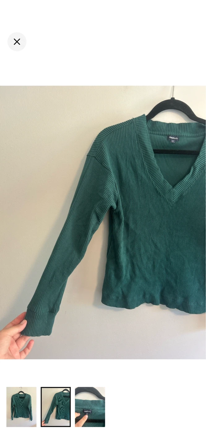 GapBody Ribbed Long Sleeve V-Neck Top - photo 2