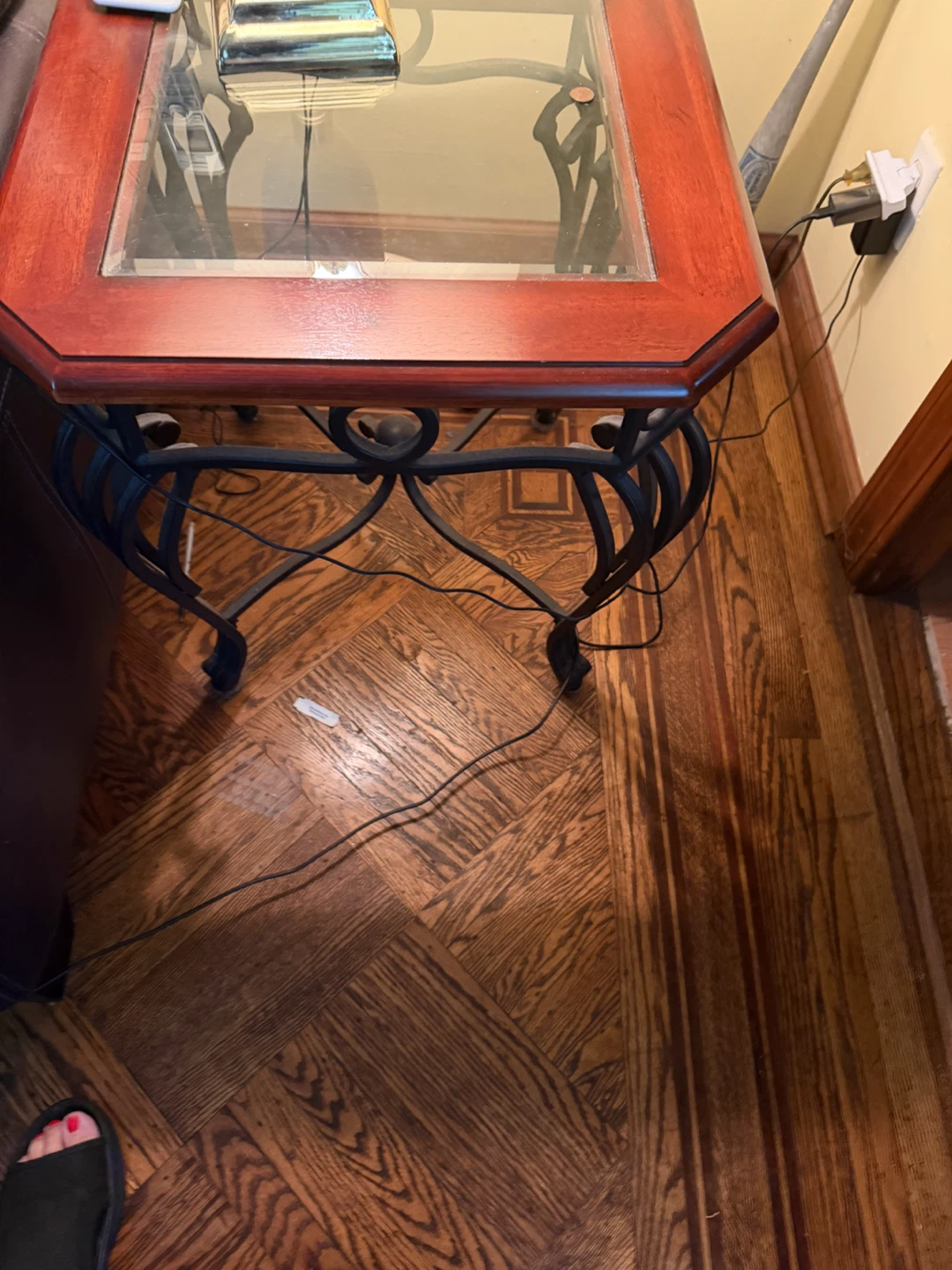 Glass and Wood End Tables - photo 2