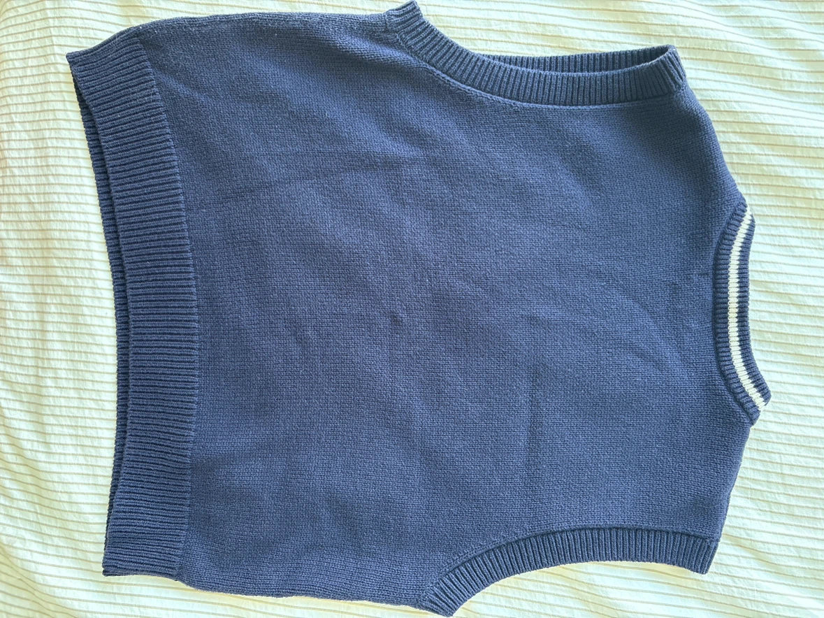 Navy V-Neck Sweater Vest (Size S) - photo 2