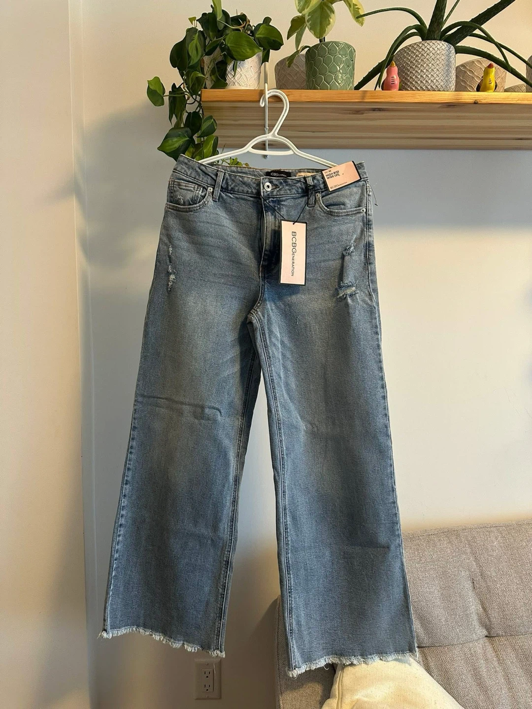 BCBGMAXAZRIA High Rise Wide Leg Jeans