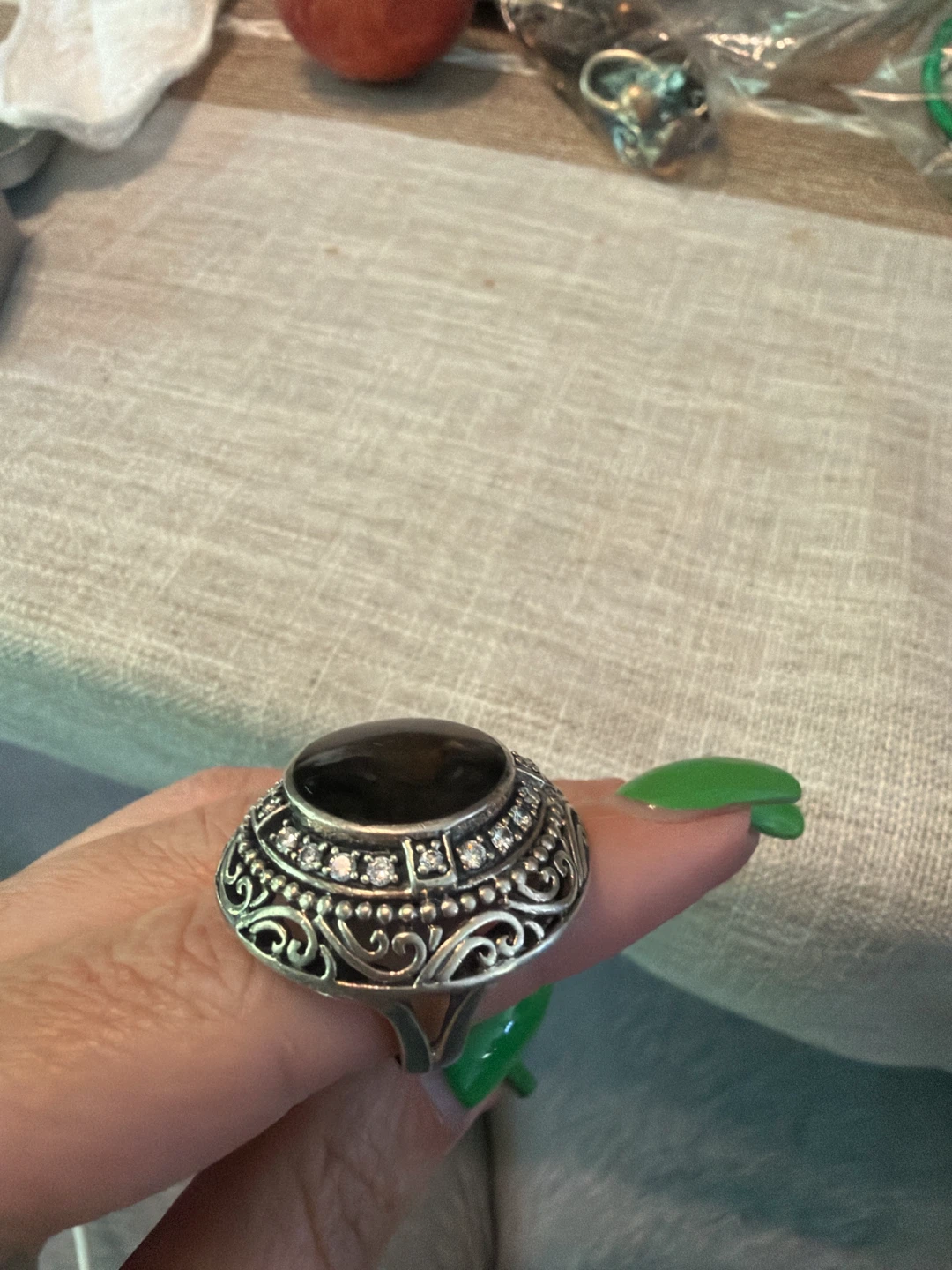 Vintage Silver Ring with Mother of Pearl Inlay - photo 3