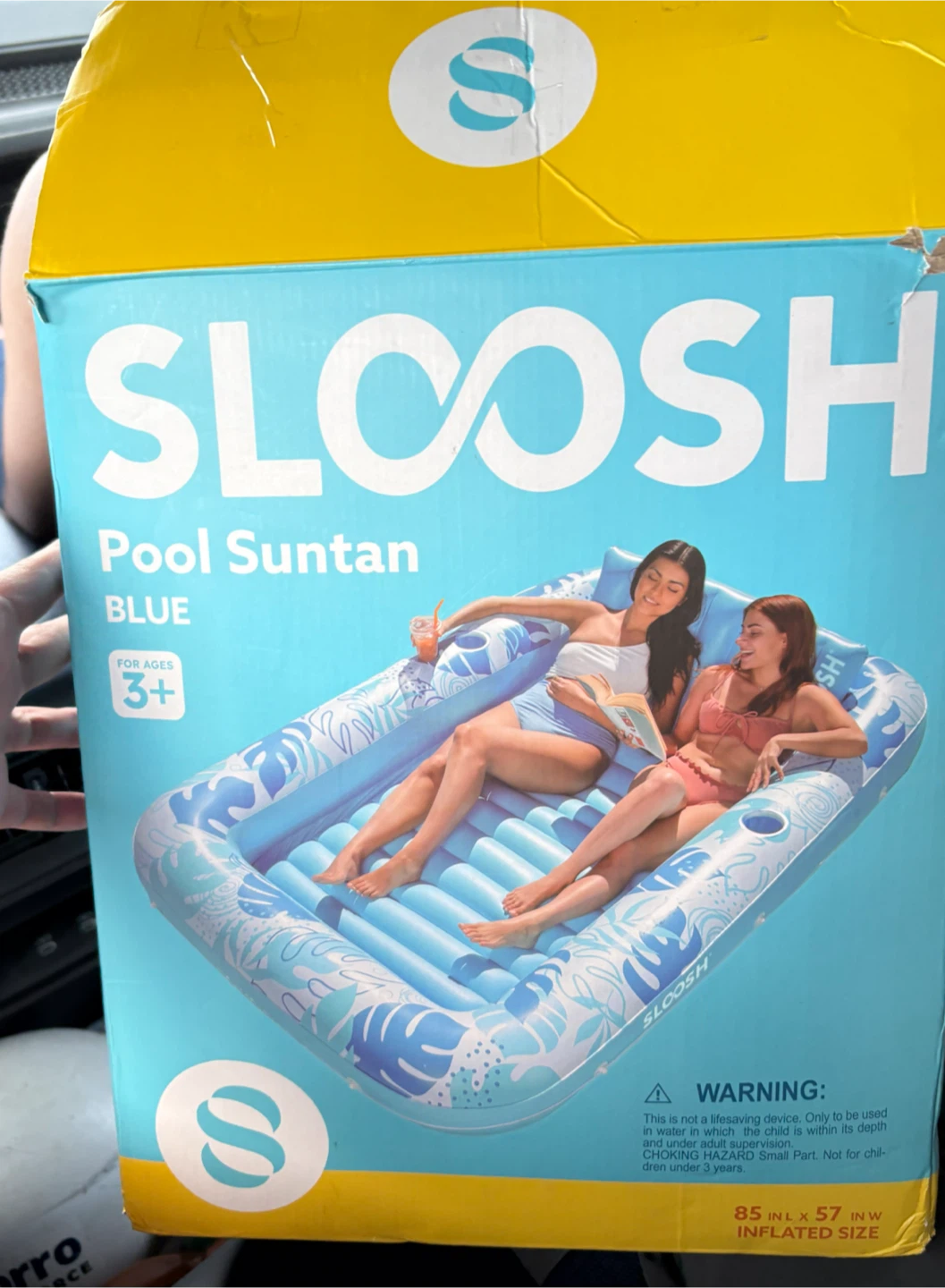 SLOOSH Inflatable Pool Suntan Lounge 85” x 57”
