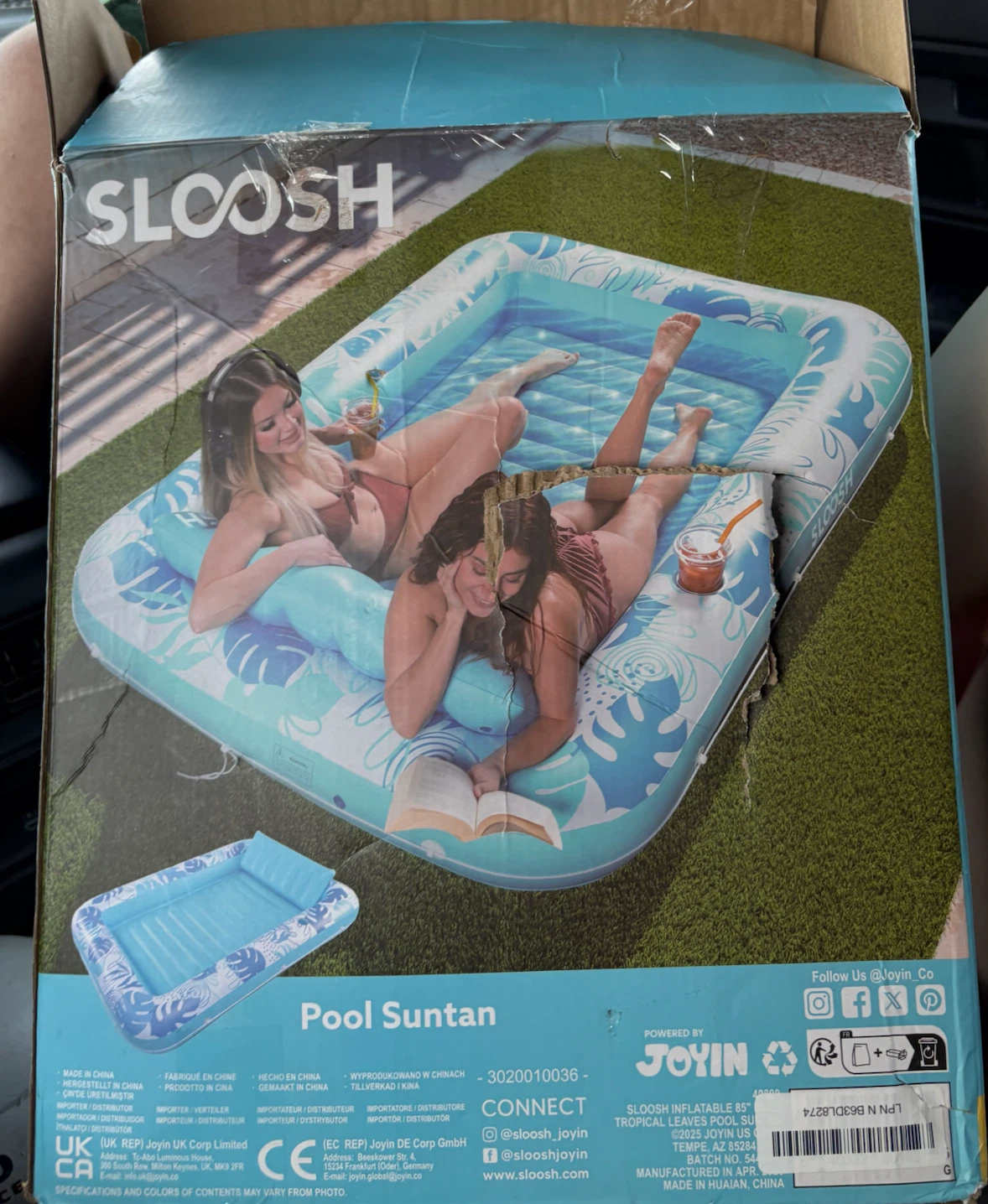 SLOOSH Inflatable Pool Suntan Lounge 85” x 57” - photo 2