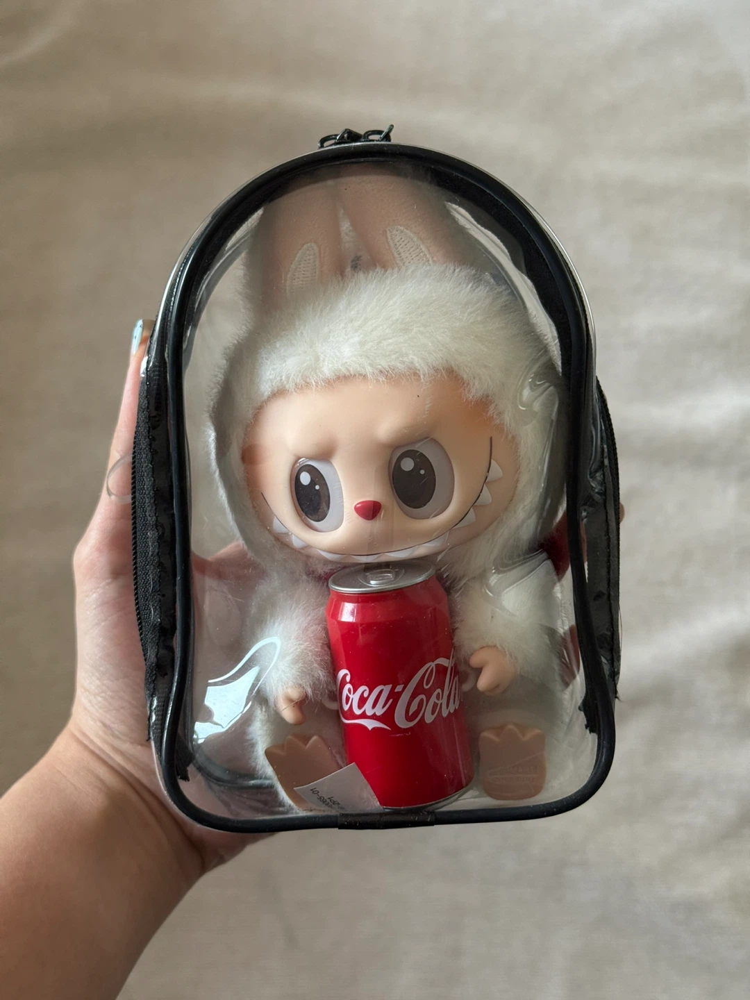 Pop Mart Labubu Plush Doll with Clear Carrying Case