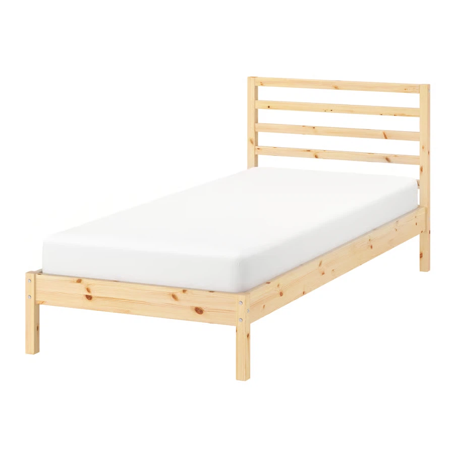IKEA TARVA Twin Bed Frame + IKEA ABROTTEN Firm Mattress