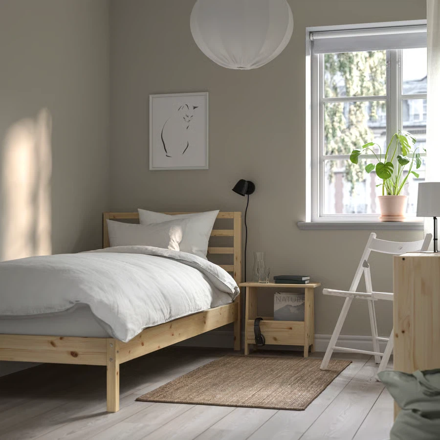IKEA TARVA Twin Bed Frame + IKEA ABROTTEN Firm Mattress - photo 2