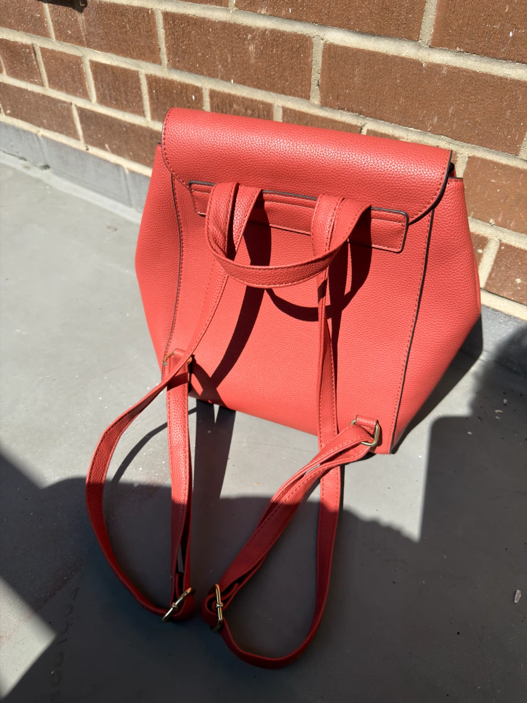 Red Faux Leather Backpack Purse - photo 2
