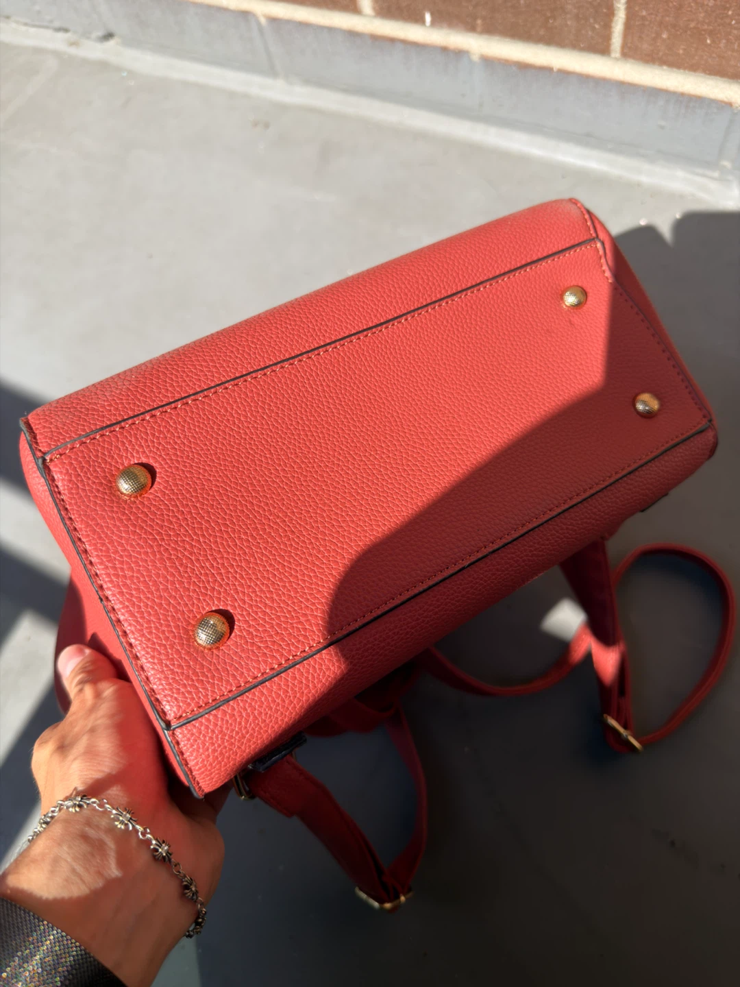 Red Faux Leather Backpack Purse - photo 4