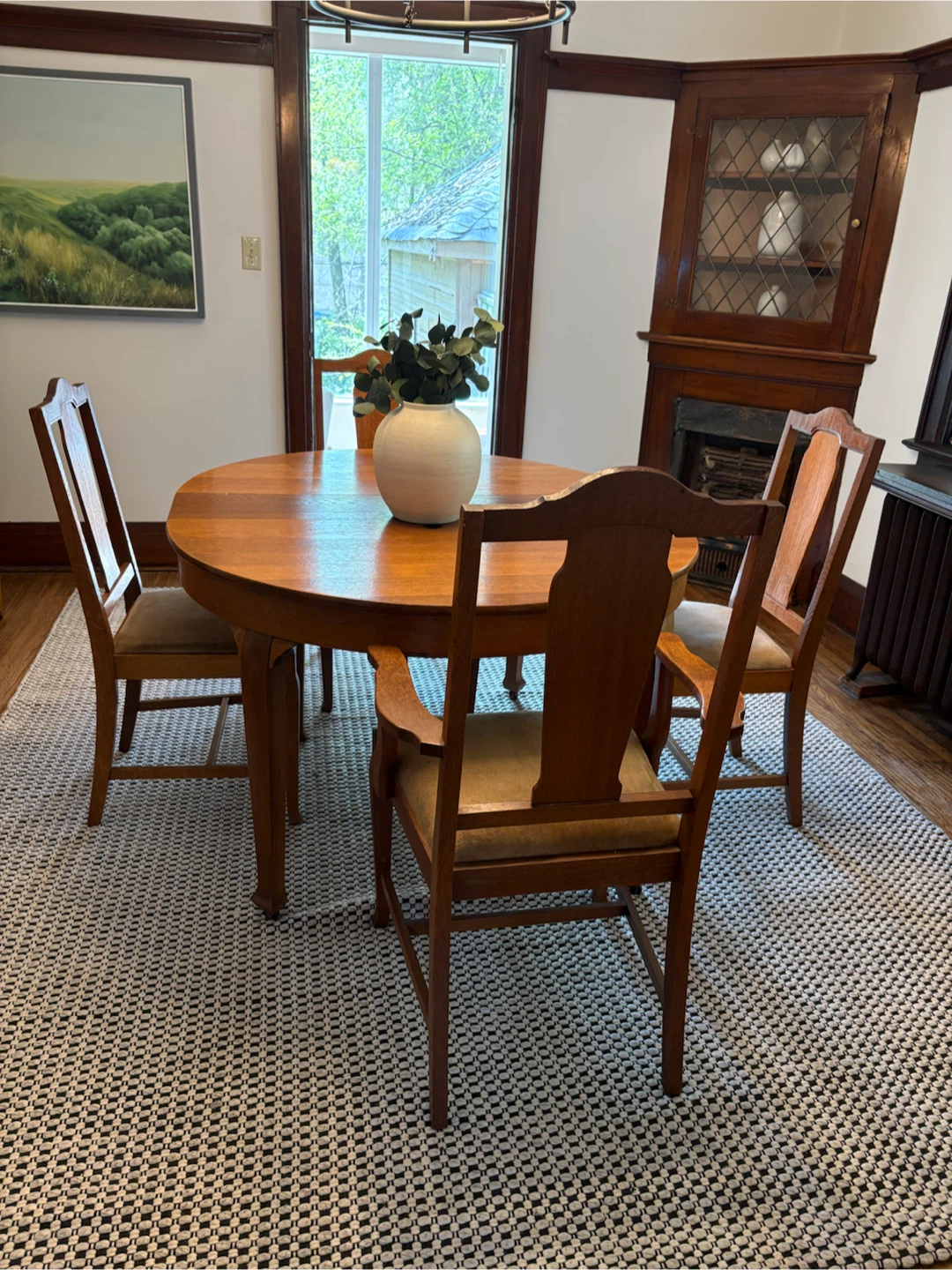 Vintage oak dining hutch - photo 3