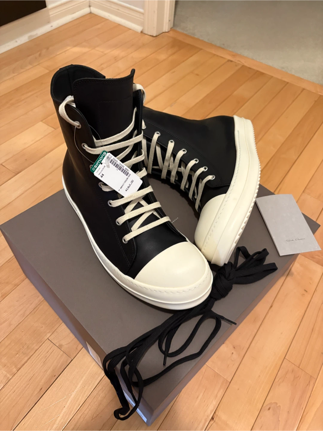 Rick Owens High Top Sneakers Black Size 44