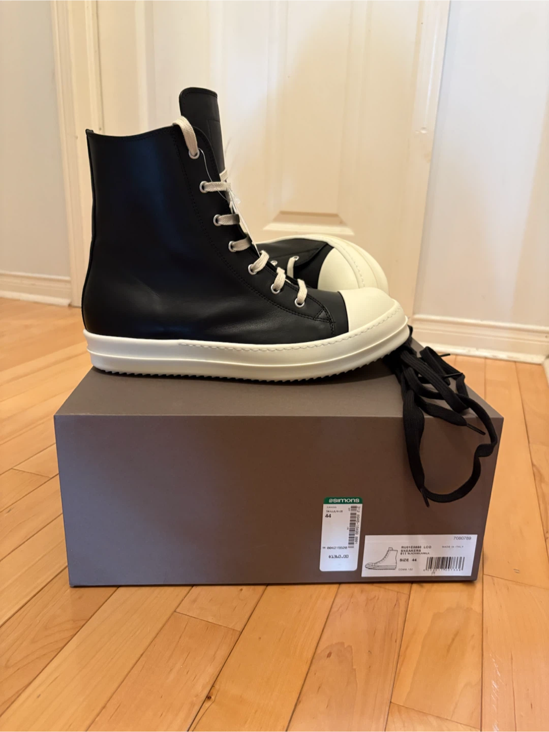 Rick Owens High Top Sneakers Black Size 44 - photo 2