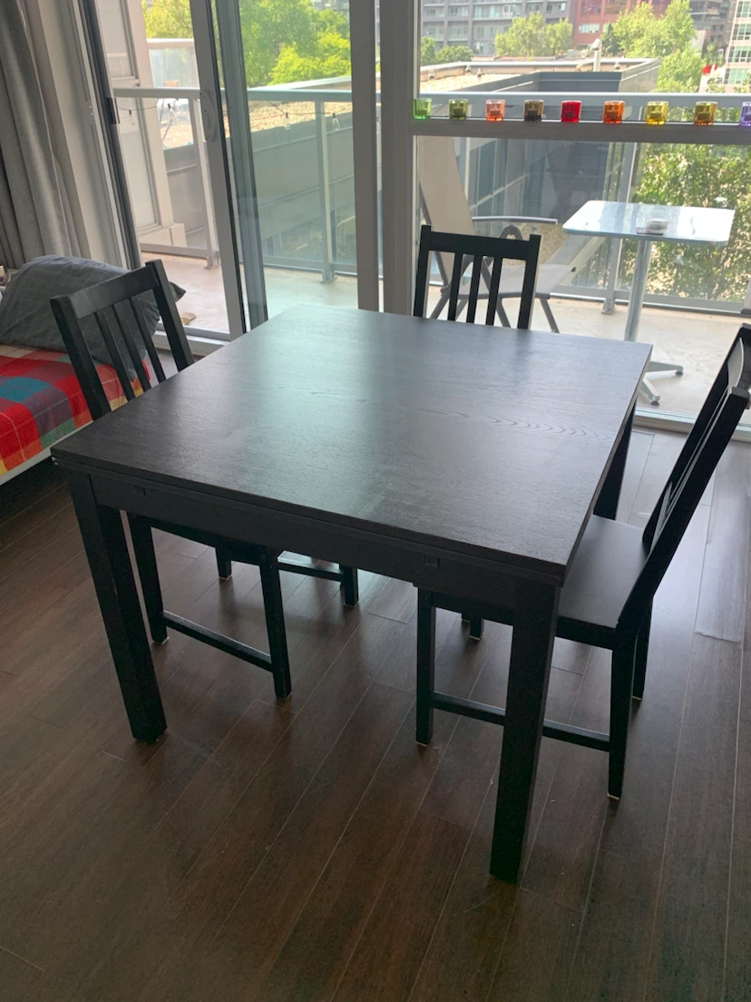 IKEA Extendable Dining Table + 3 Matching Chairs