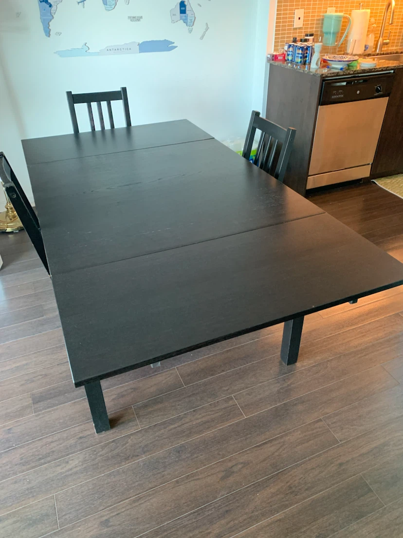 IKEA Extendable Dining Table + 3 Matching Chairs - photo 2