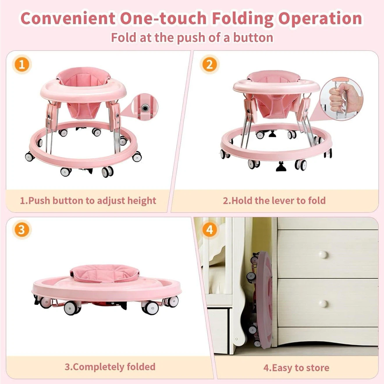 Baby Walker with Tray and Brakes - photo 4