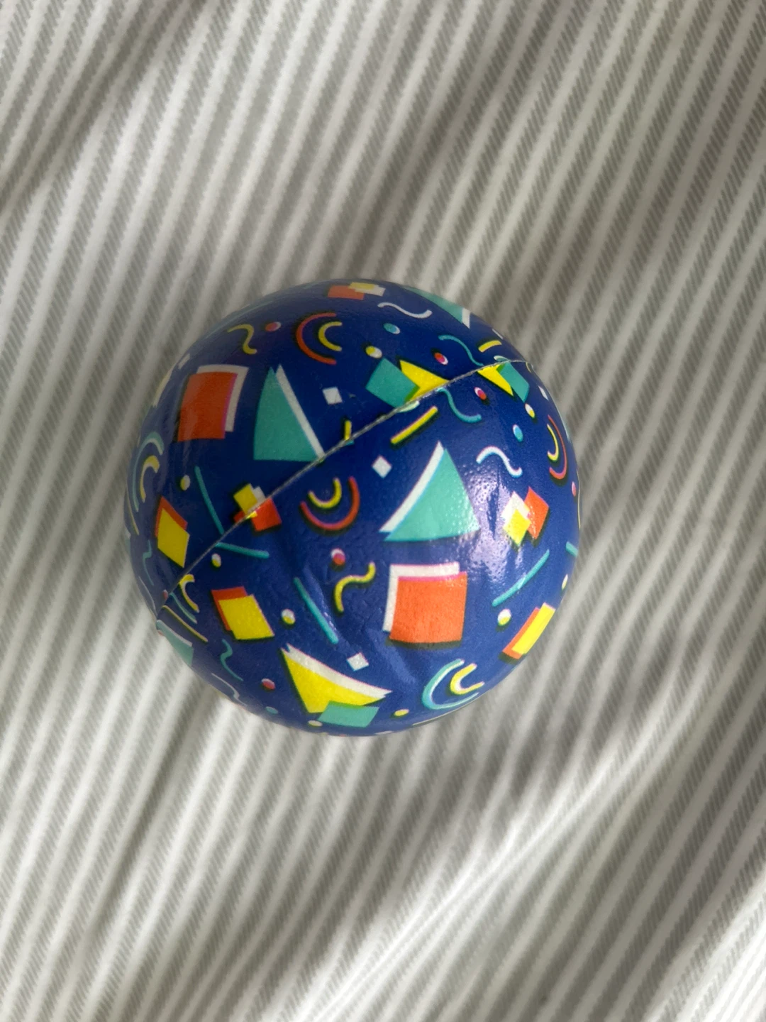 Blue Novelty Stress Ball with Geometric Design