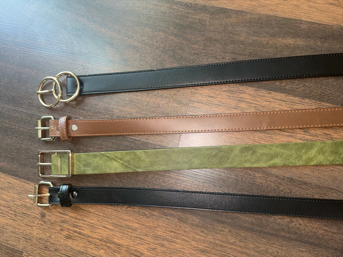 4 Assorted Women's Belts - Black, Brown, Green