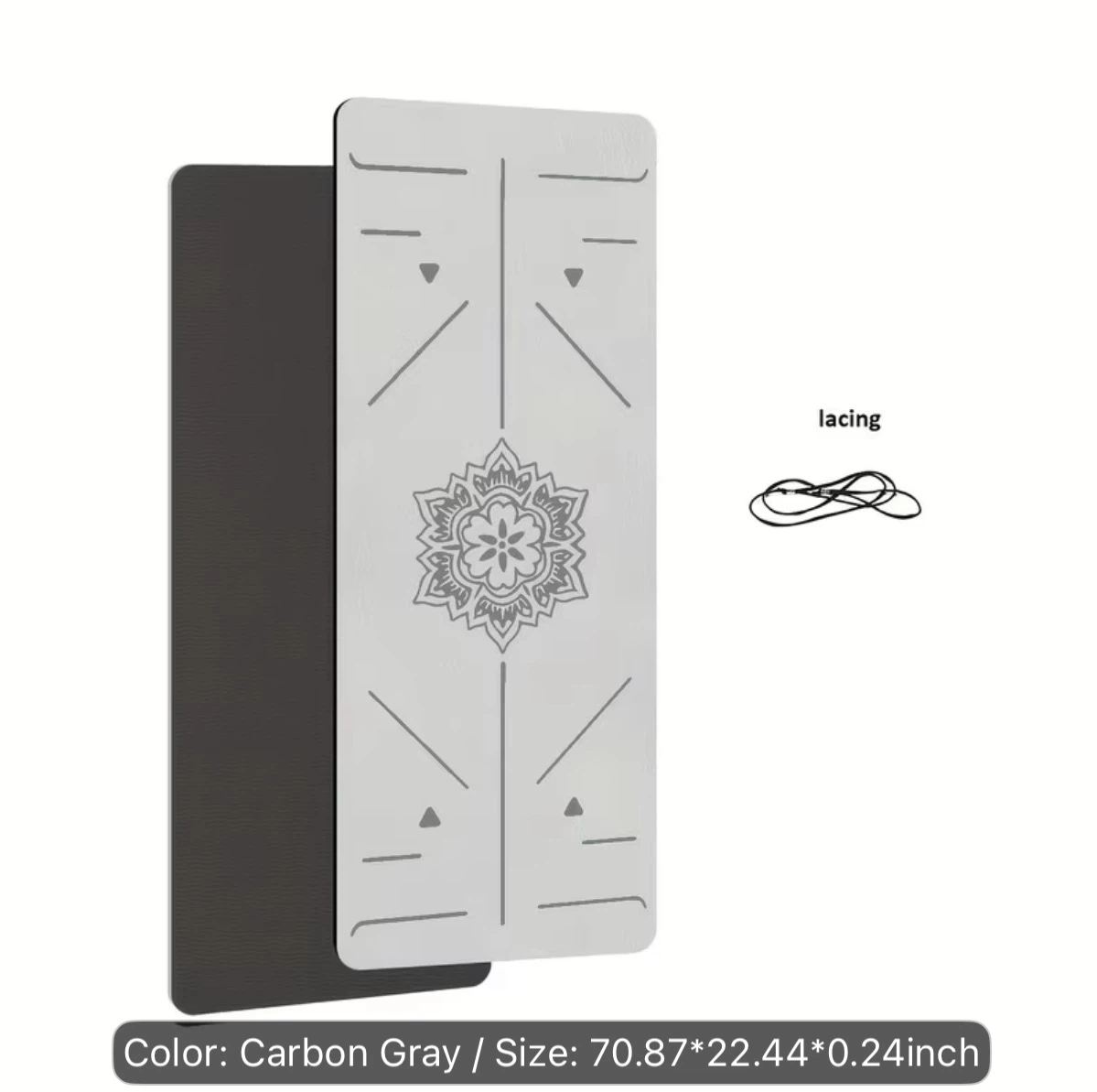Carbon Gray Yoga Mat with Alignment Lines - photo 3