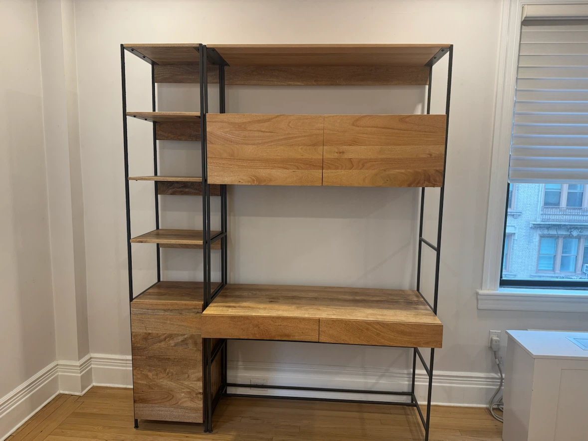 West Elm Desk with Bookshelf & Storage