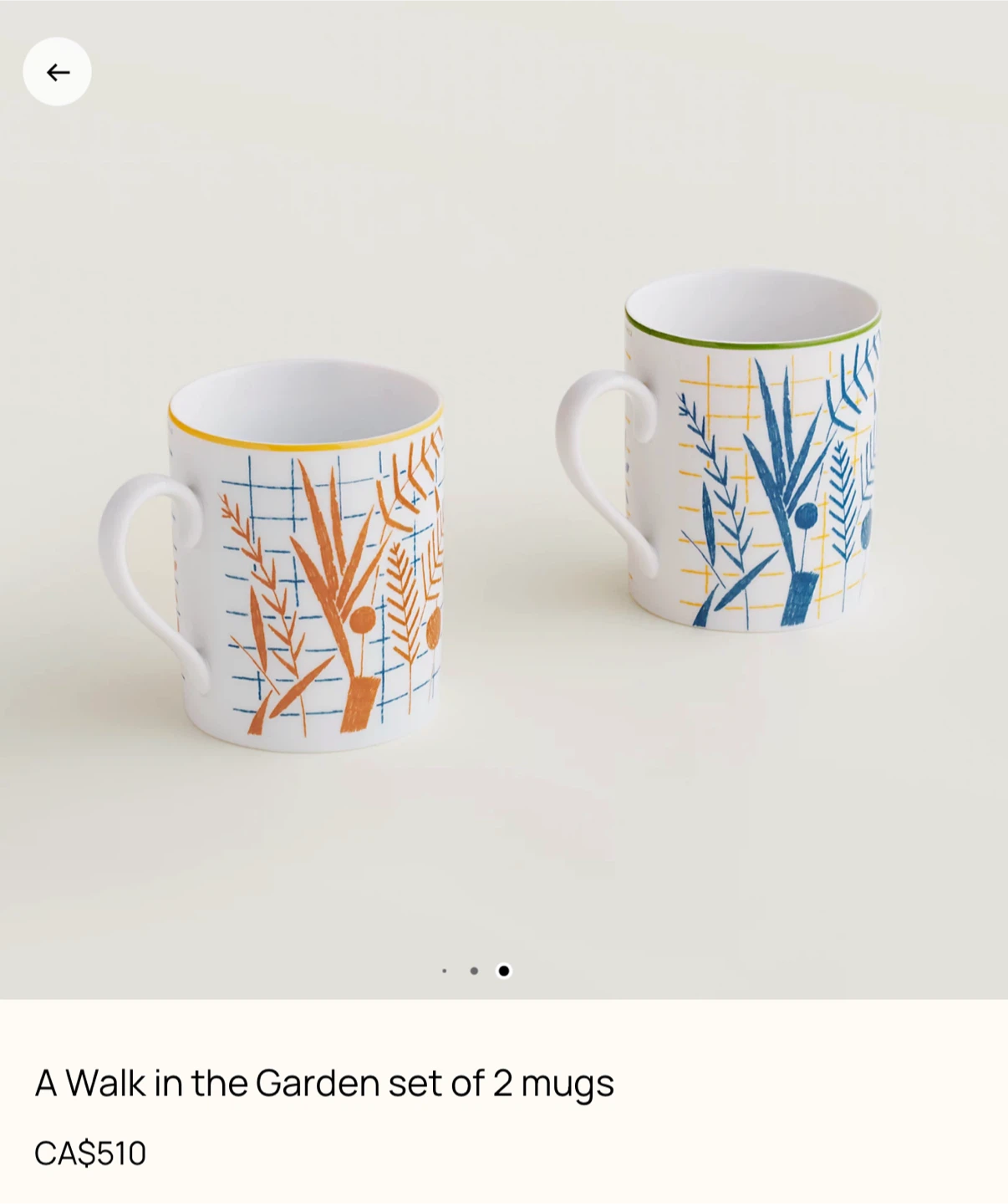 Hermes A Walk in the Garden set of 2 mugs - photo 2