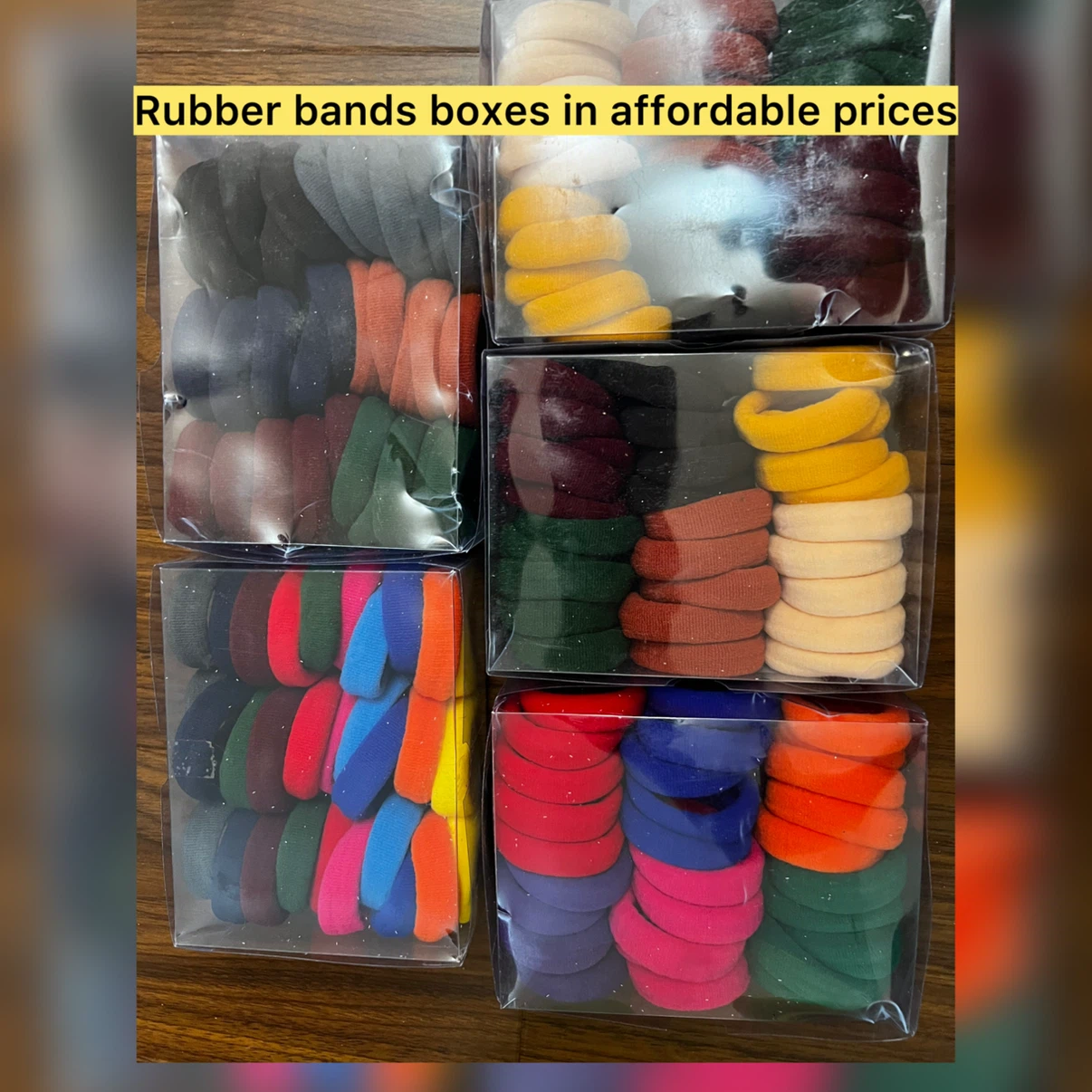Hair elastics in multiple colours - $5 for each box