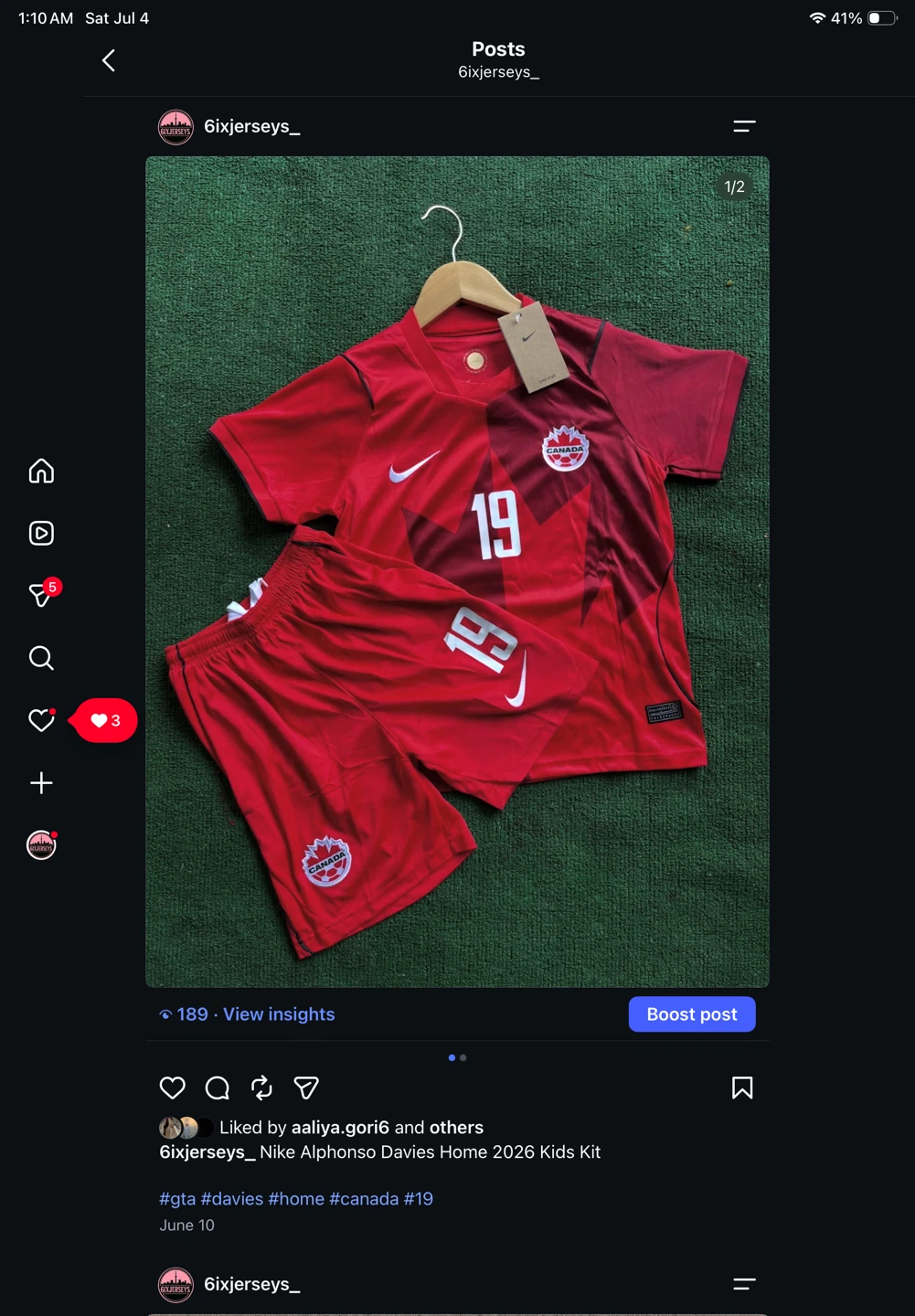 Kids Nike Canada Alphonso Davies 2026 Kids Kit