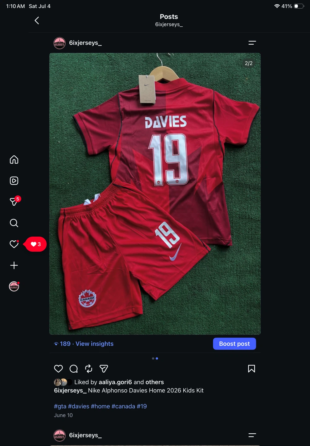 Kids Nike Canada Alphonso Davies 2026 Kids Kit - photo 2