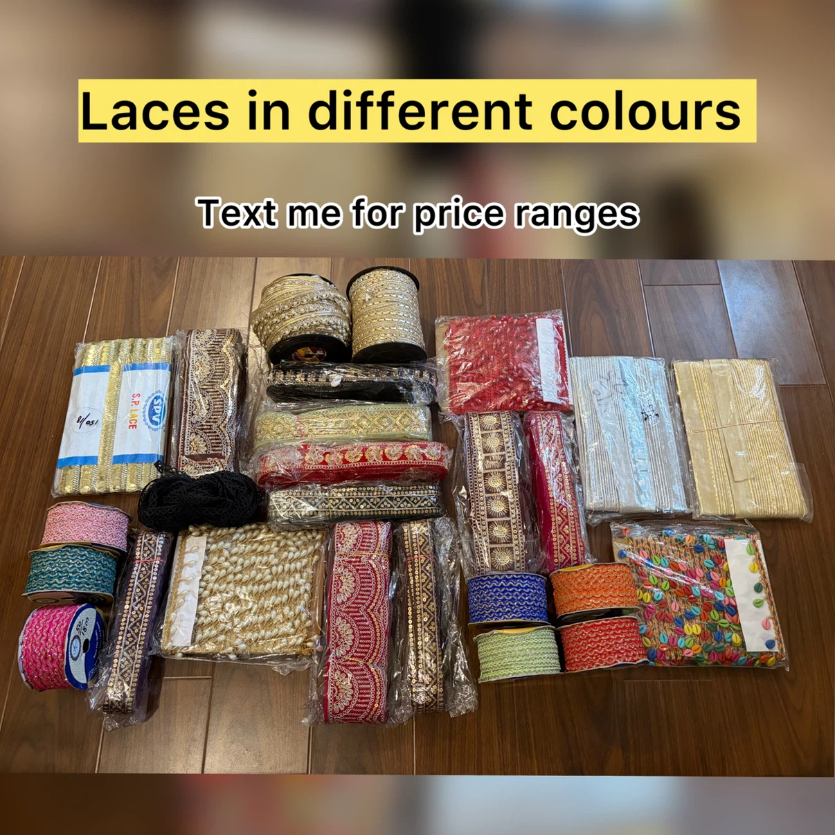 Laces in different colours -price varries