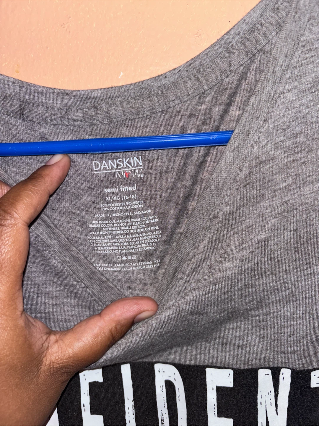 Danskin "Confident" V-Neck T-Shirt - Gray - XL - photo 2