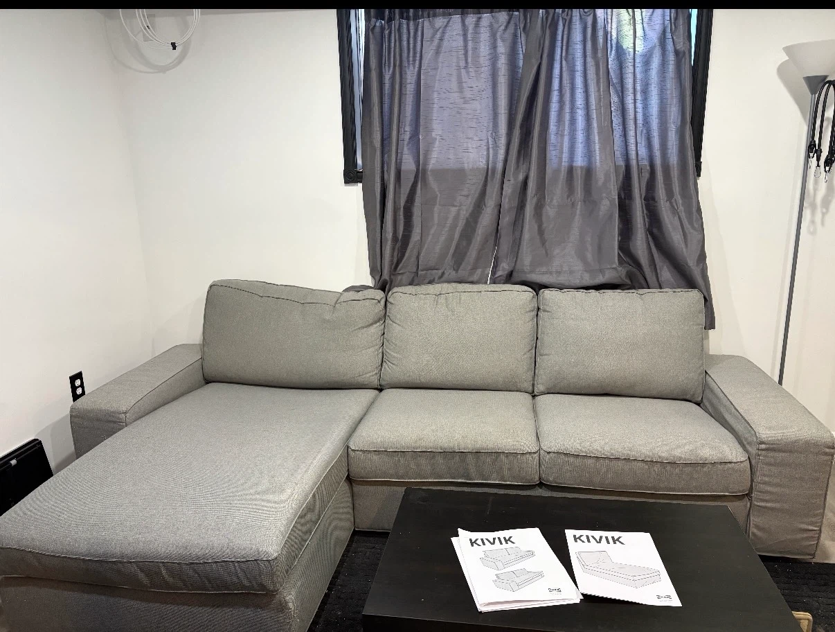 IKEA Kivik Loveseat with Chaise - Tibbleby Beige/Gray