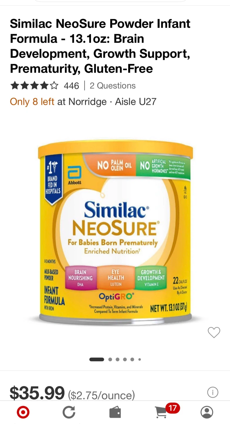 Similac Neosure Powder Infant Formula 13.1 oz - photo 3