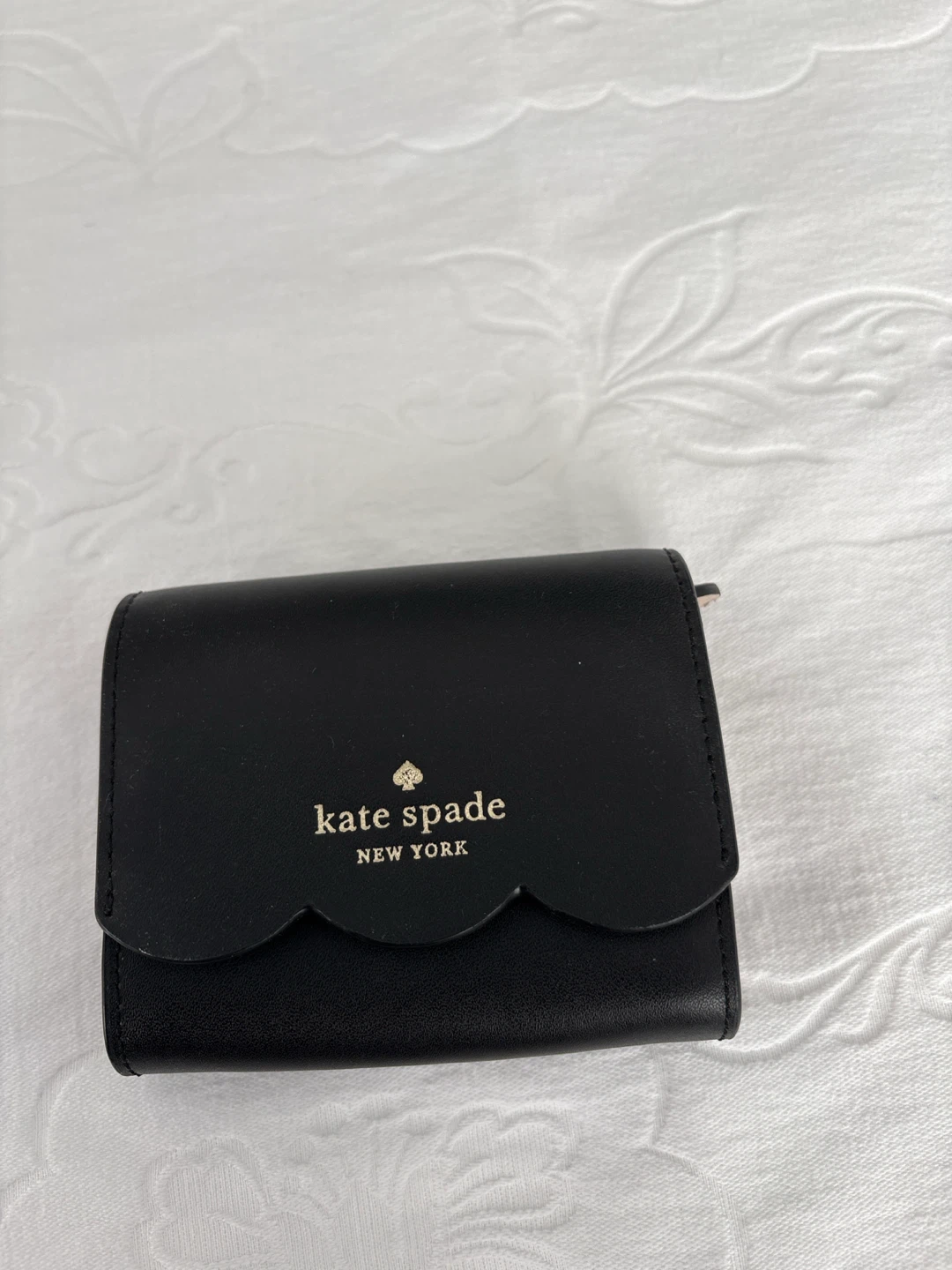 Kate Spade Black Leather Scallop Wallet