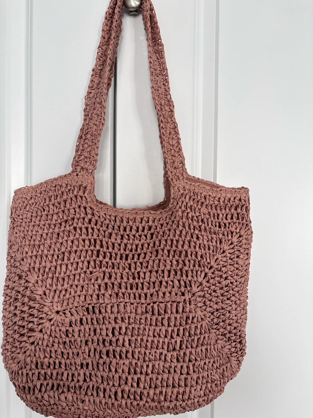 Woven Tote Bag - Rose Pink