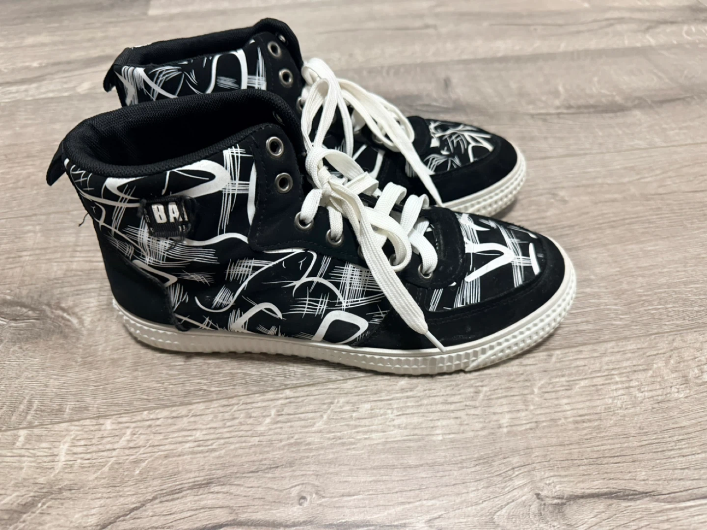 Black and White High-Top Sneakers