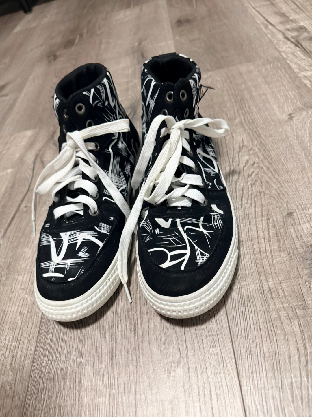 Black and White High-Top Sneakers - photo 3
