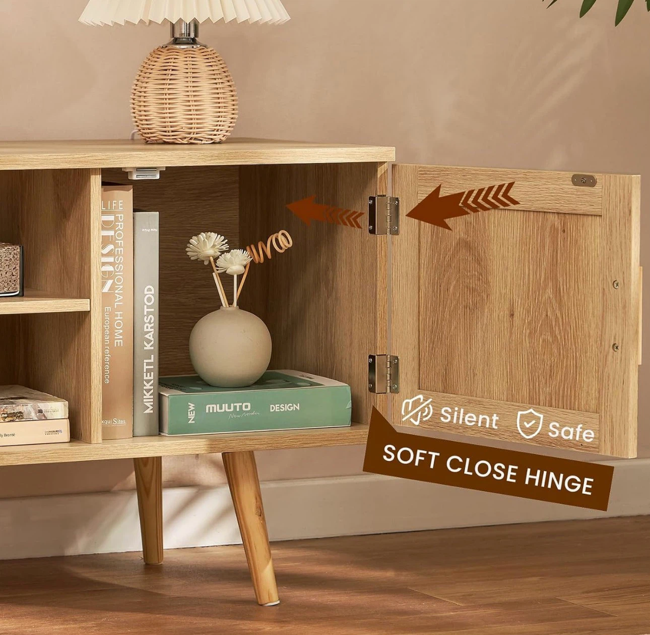TV Stand with Rattan Doors - photo 5