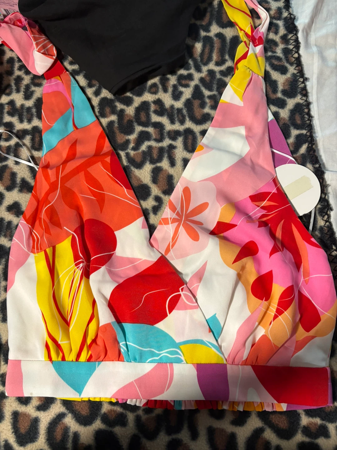 Colorful Halter Neck Crop Top