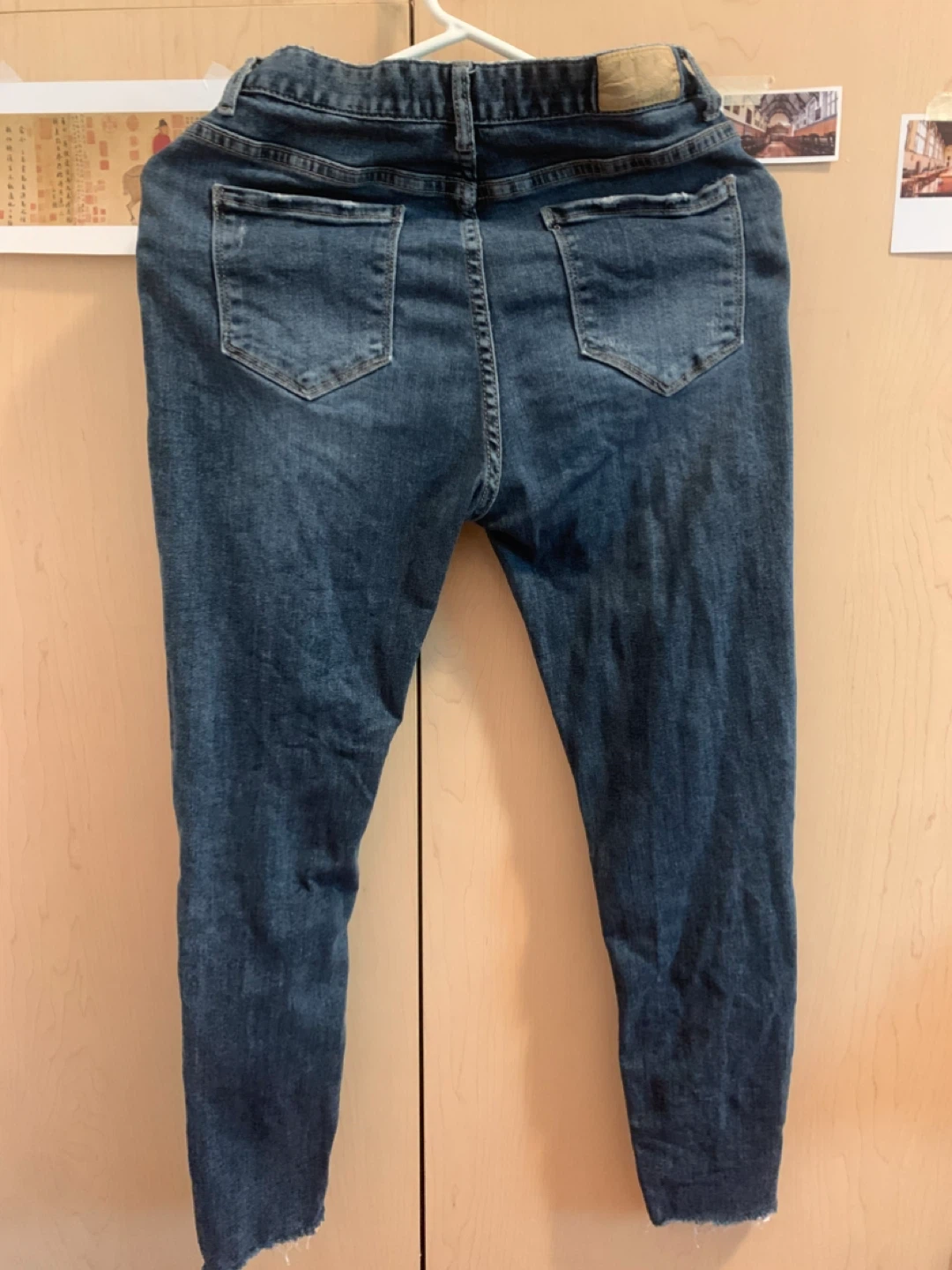 Size M Distressed Skinny Jeans with Raw Hem - photo 2