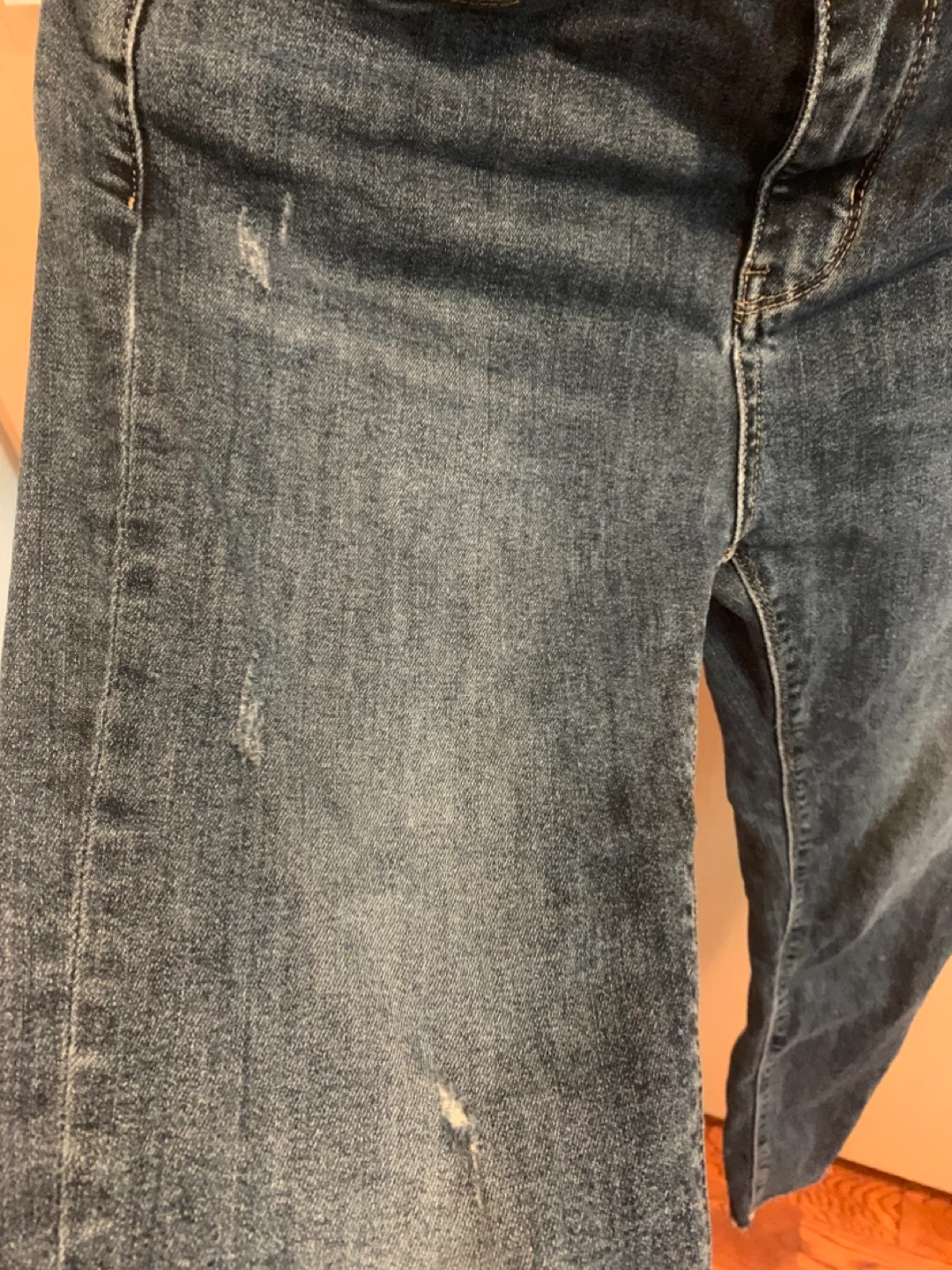 Size M Distressed Skinny Jeans with Raw Hem - photo 4