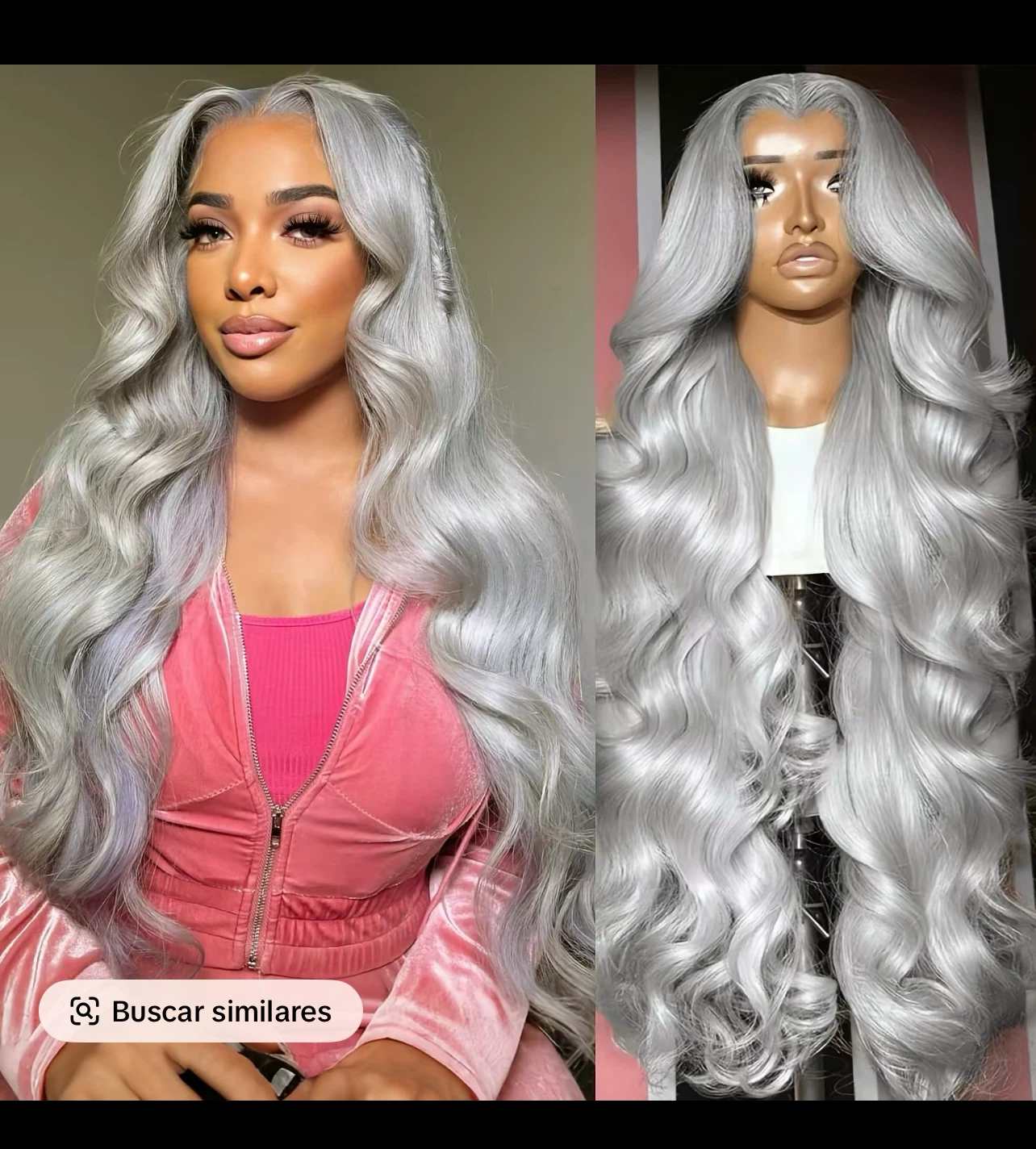 Silver Wavy Lace Front Wig
