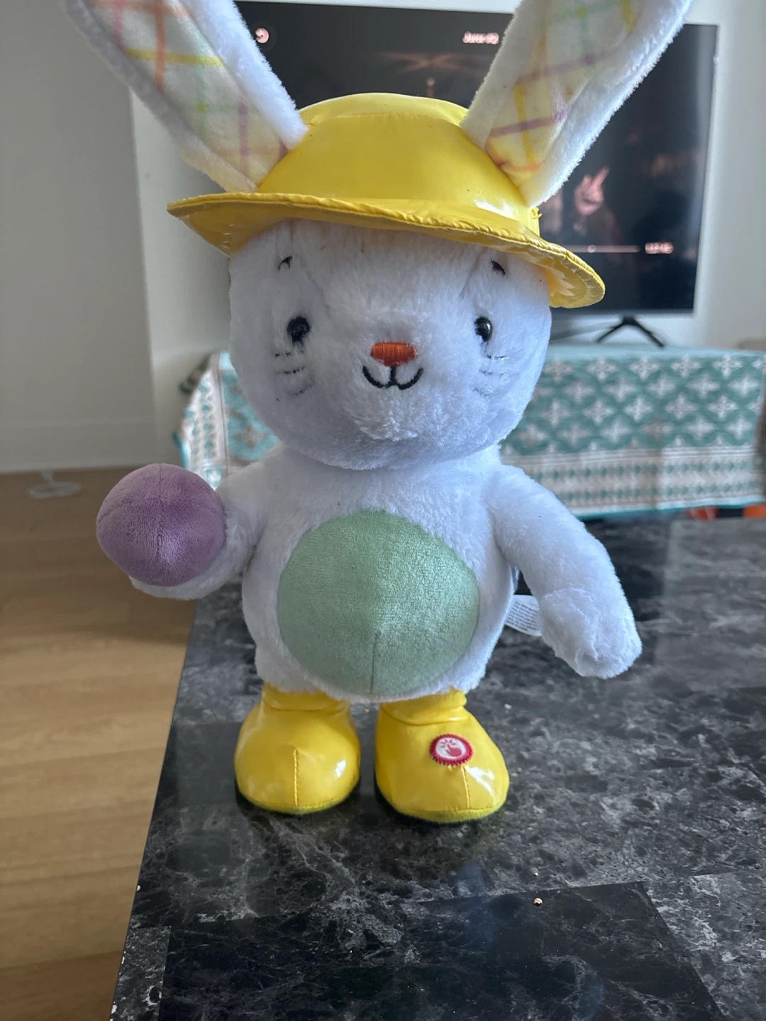 Plush Easter Bunny with Hat and Egg