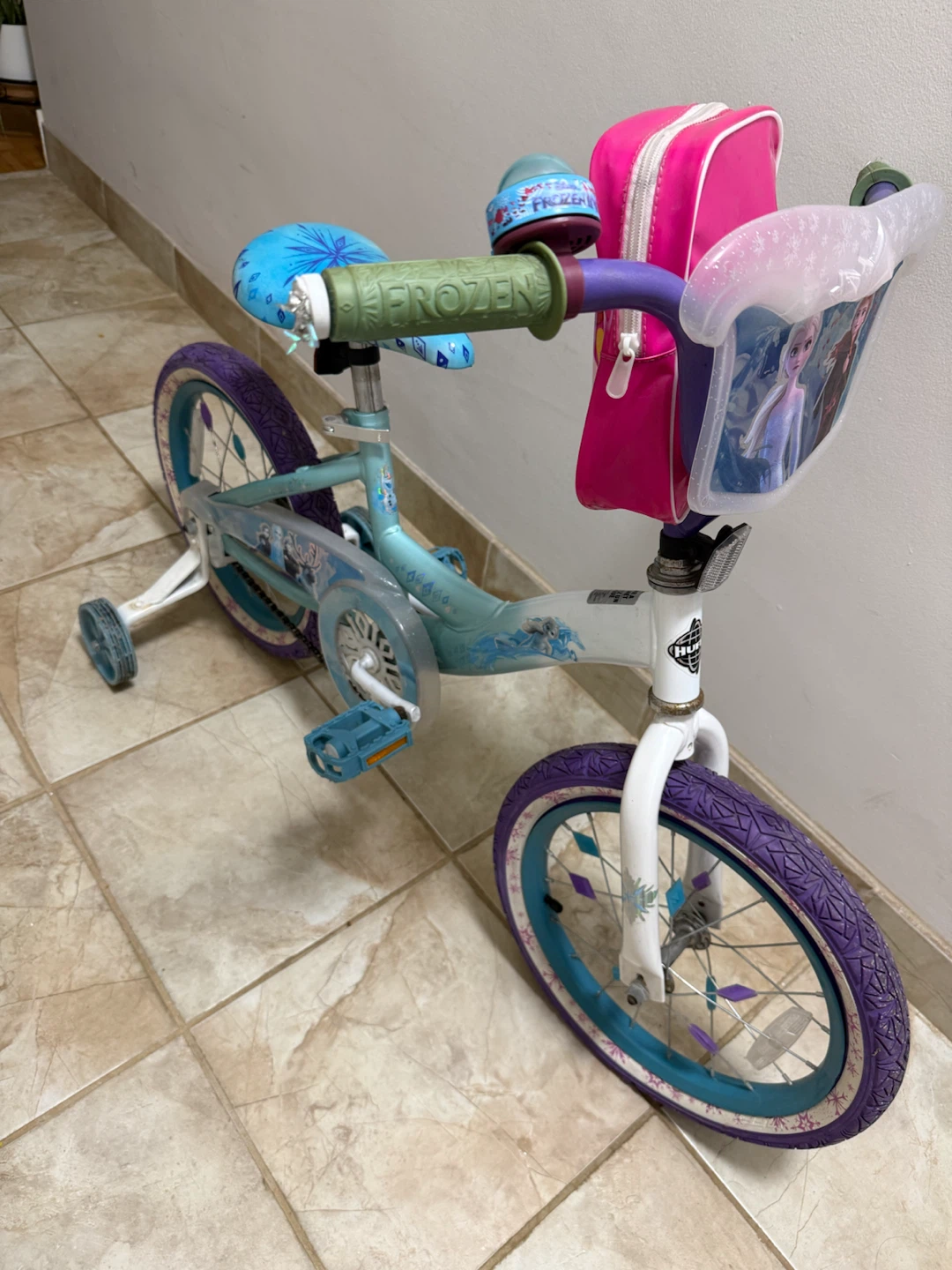 Kids Frozen Bike with Training Wheels