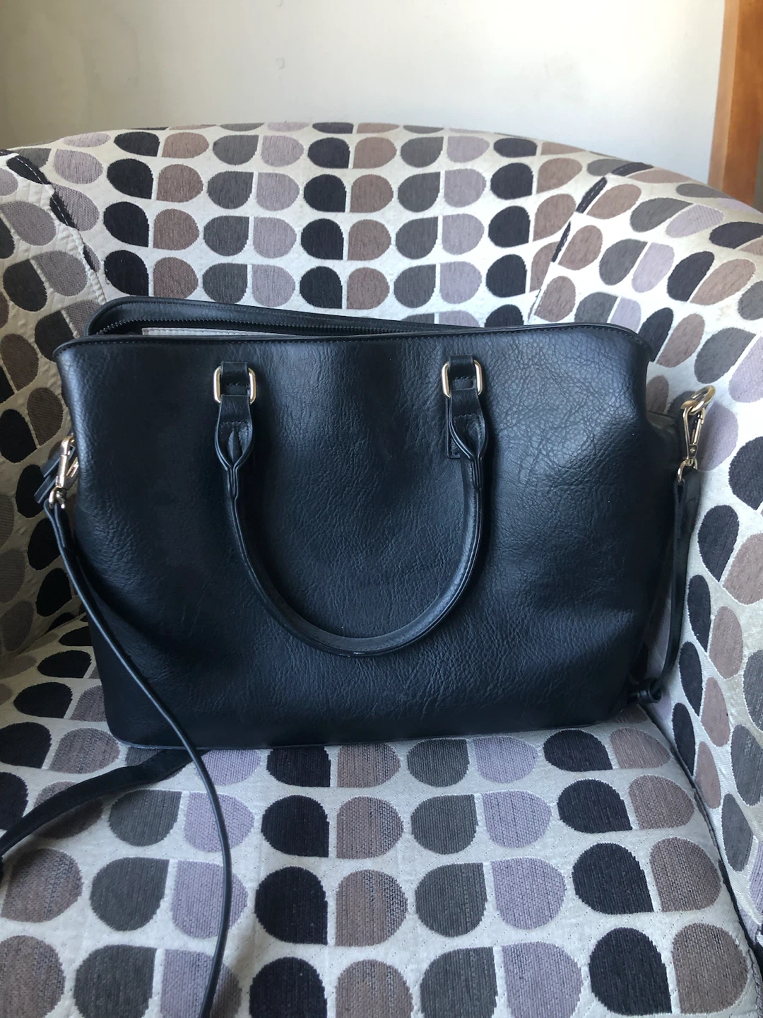 Black Faux Leather Tote Bag - photo 2