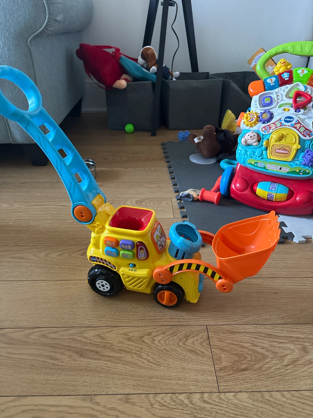 Yellow and Blue Toy Dump Truck with Scoop - photo 2