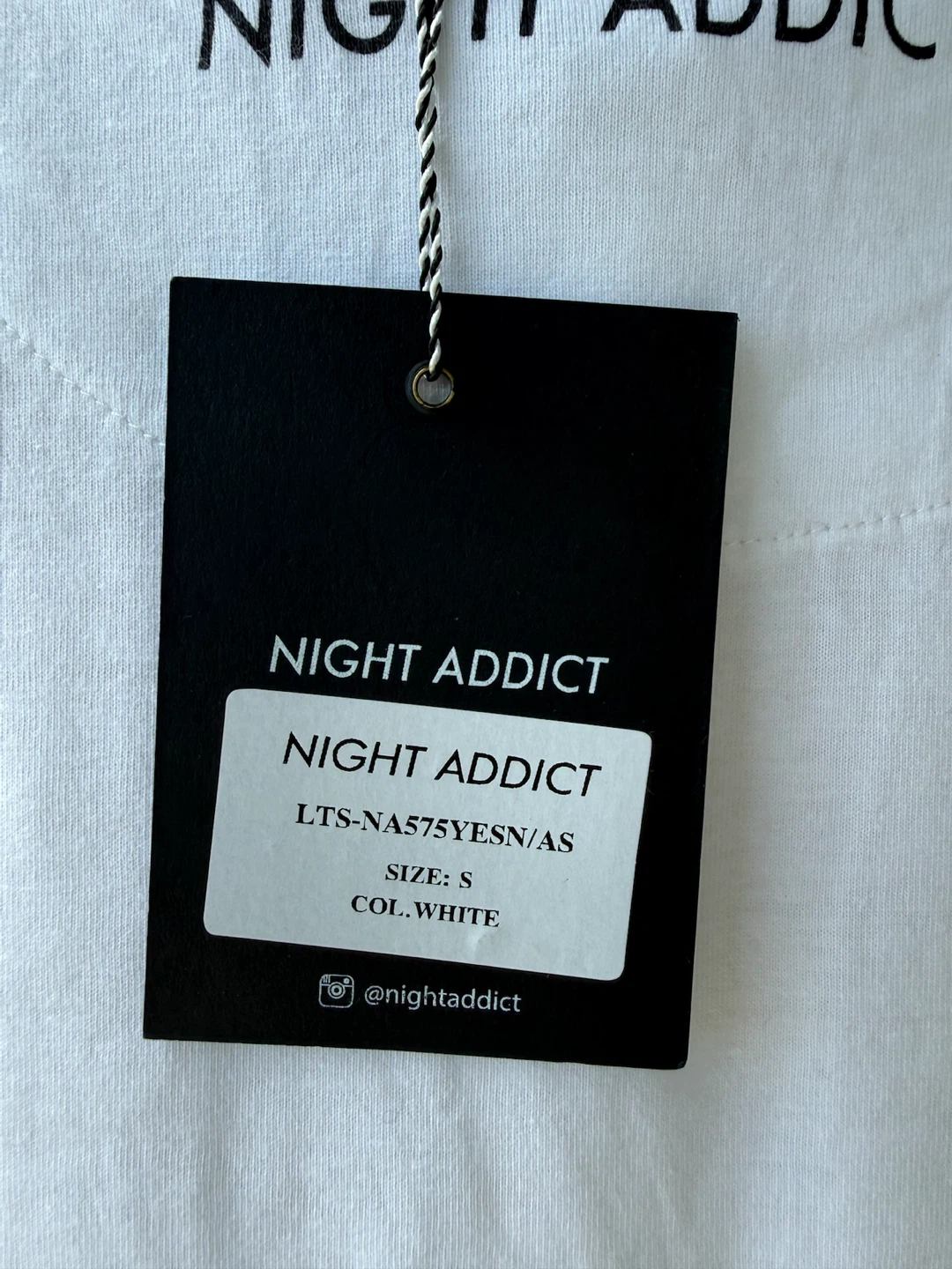 Night Addict White T-Shirt "yes, but no" Tshirt dress size small - photo 4